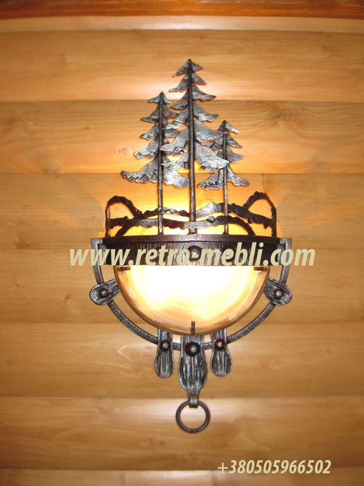 Ковані світильники. Художня ковка. Вироби з металу. Бра. Люстра.