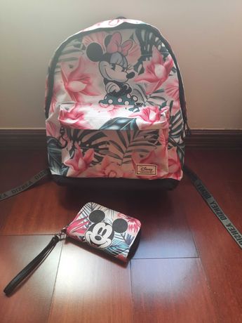 Conjunto mochila escolar + carteira Disney