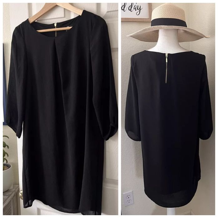 H&M L+XL prosta czarna NOWA sukienka do biura do kolan