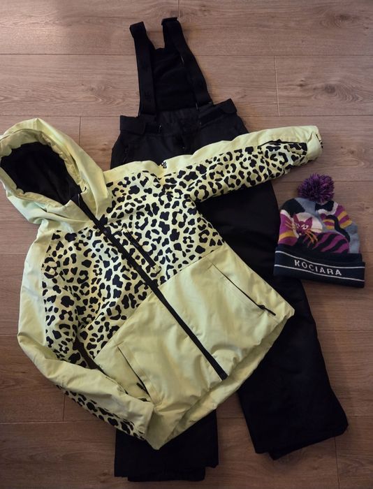 4F r.146 kombinezon narciarski kurtka spidnie narty NEON