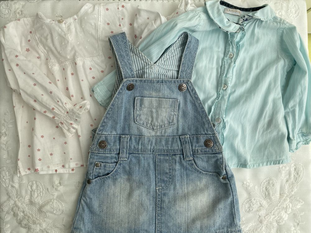 Lanidor Conjunto vestido de ganga e blusas golinhas