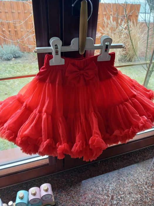 Spódniczka tiulowa manufaktura falbanek czerwona 80/86