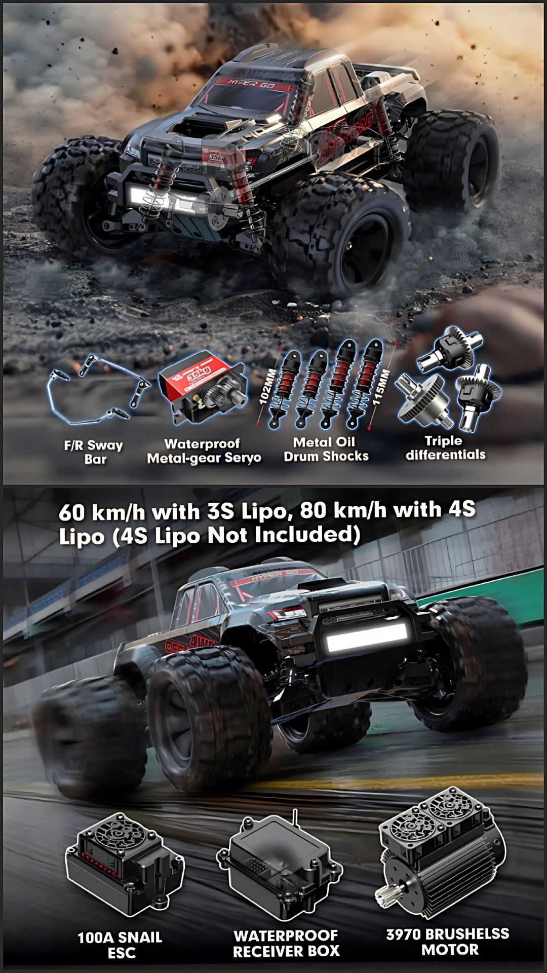 47 см MJX 10208 Hyper Go V2 до 80 км/год оригінал нова від виробника