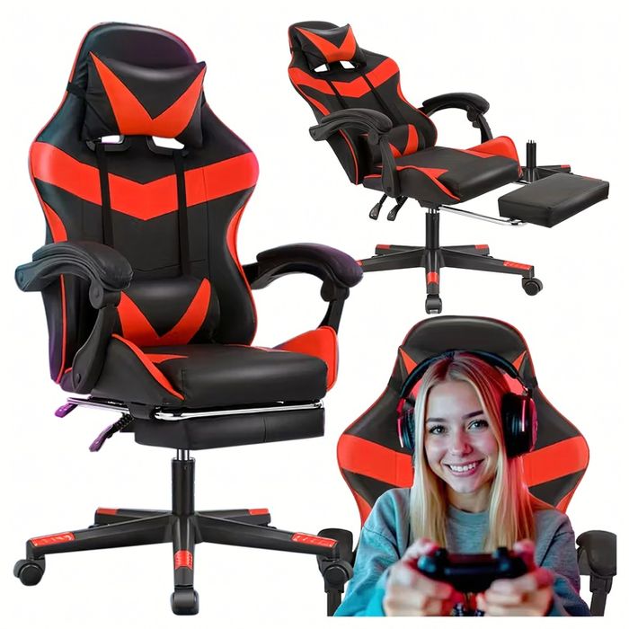 Fotel gamingowy biurowy obrotowy kubełkowy krzesło biurko mocne do 150