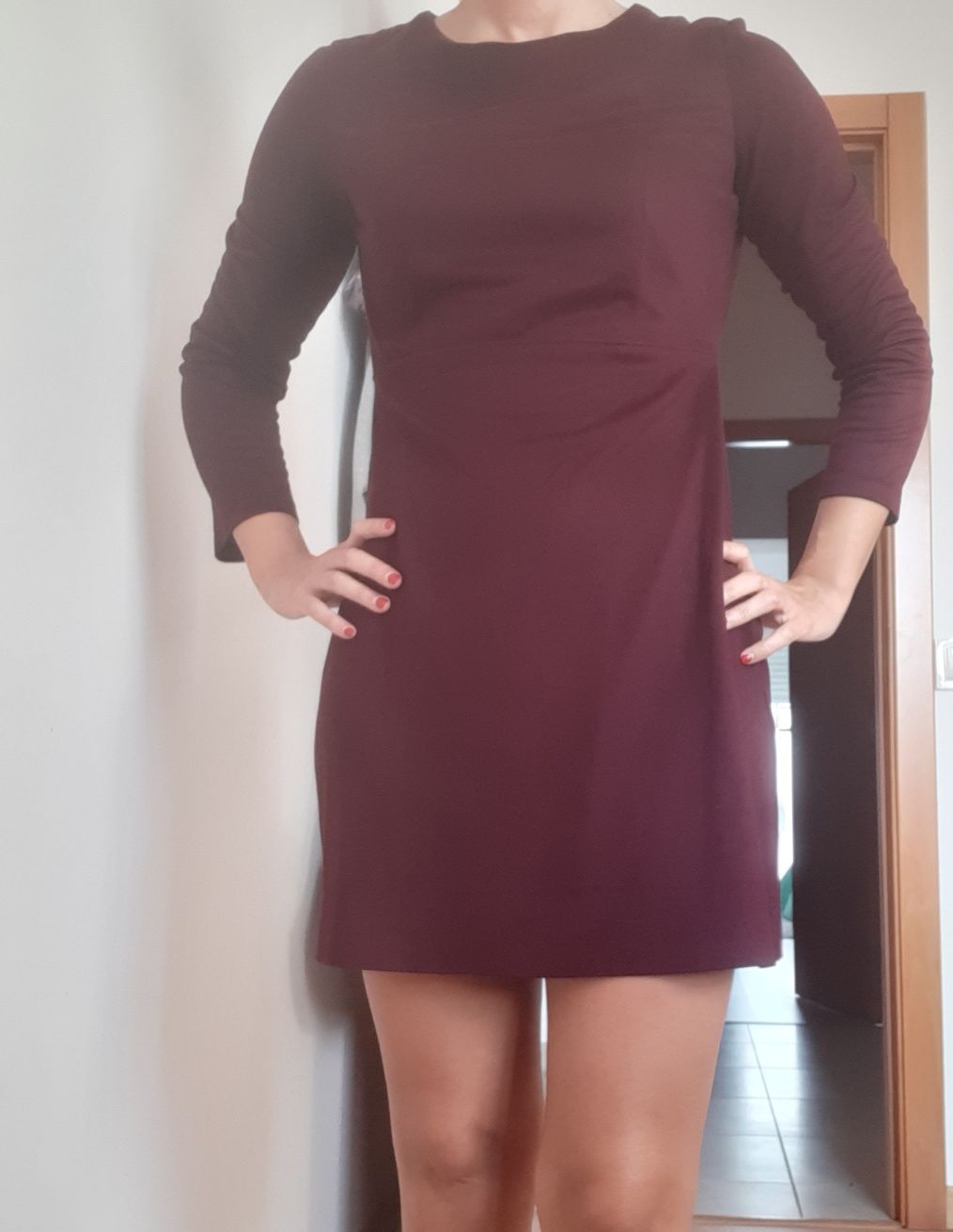 Vestido zara s pele tipo camurça