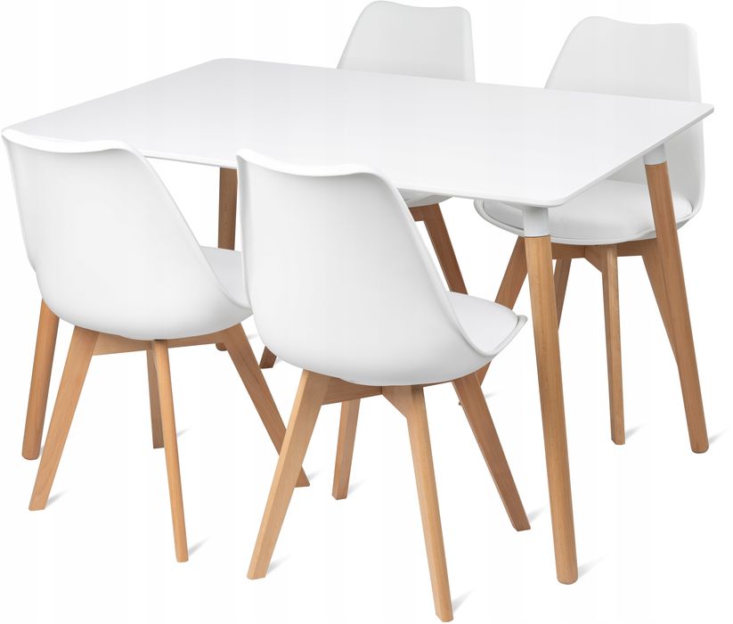 Stół Milano 120x80 white+4xkrzesło Montivaro Białe