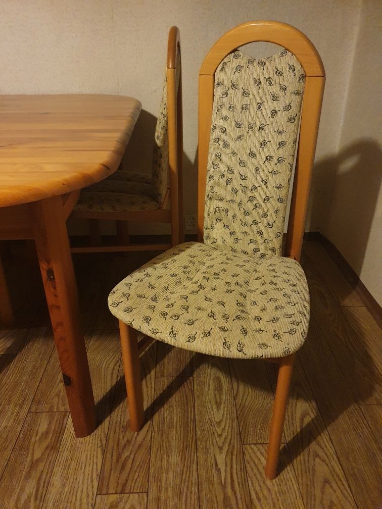 Stół sosnowy + 6 krzeseł