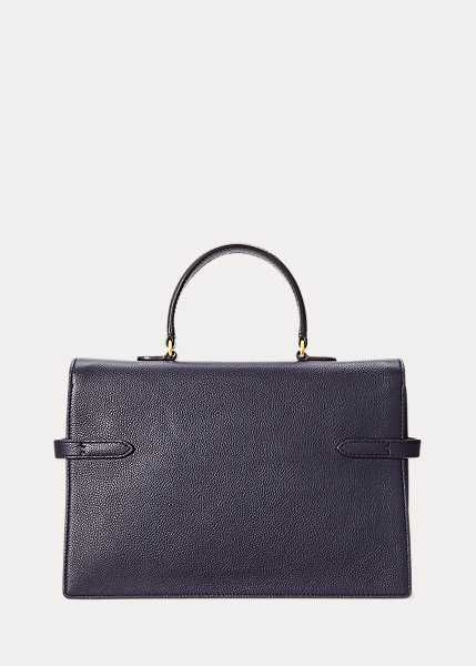 Сумка Polo ID Leather Satchel Polo Ralph Lauren Темно Синяя