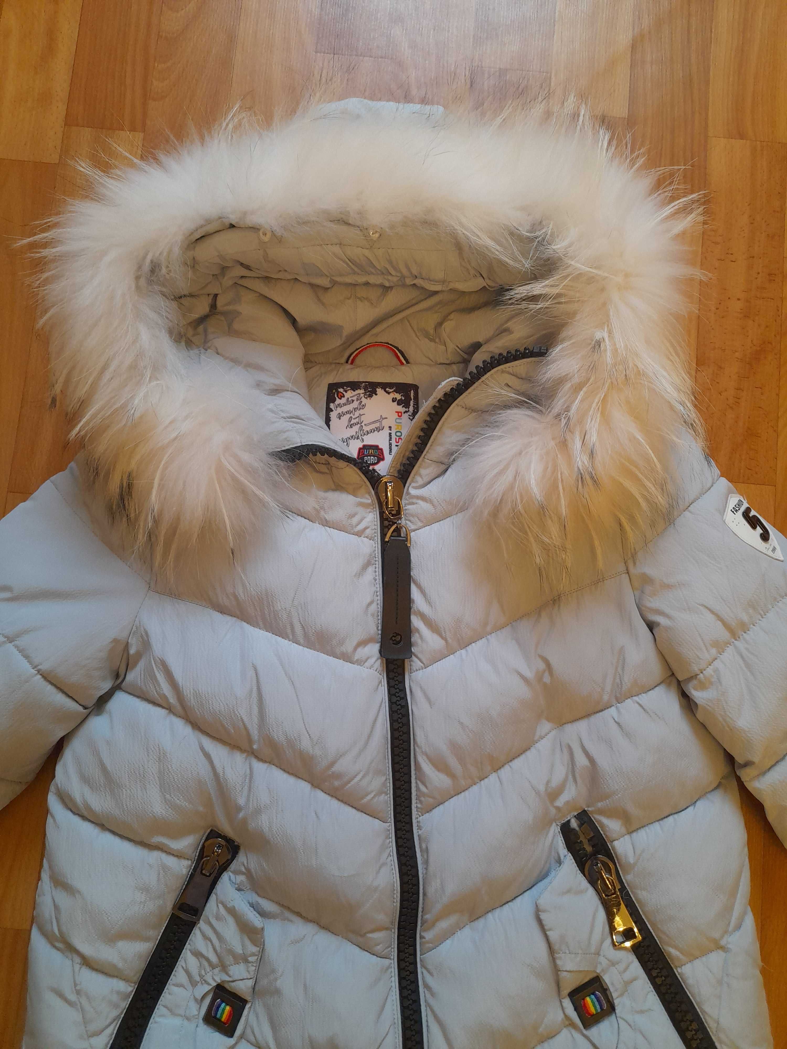 Зимове пальто Puros Poro 152 см (зимнее пальто куртка пуховик)