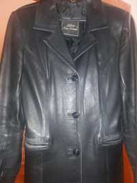Продам женский кожаный пиджак куртка черного цвета размер М