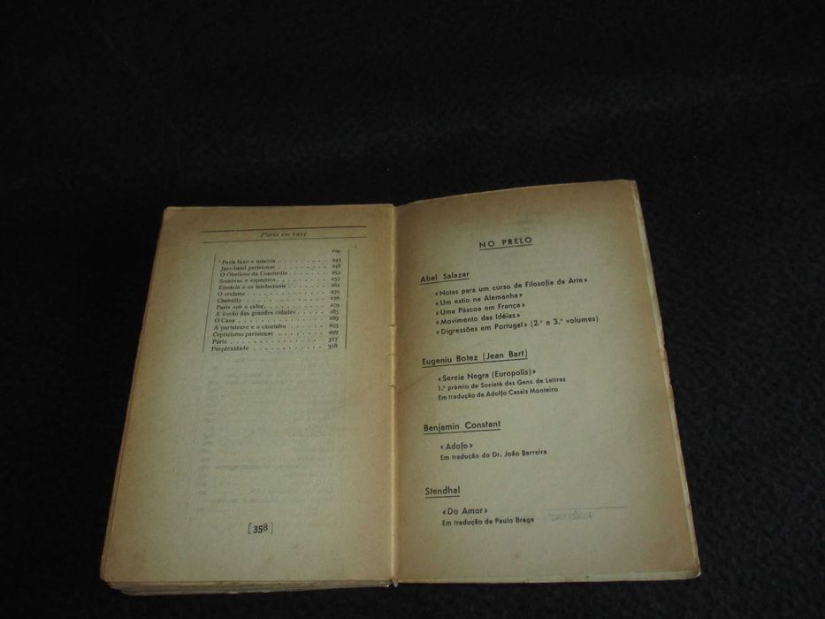 Livro Paris em 1934 Abel Salazar Obra Rara