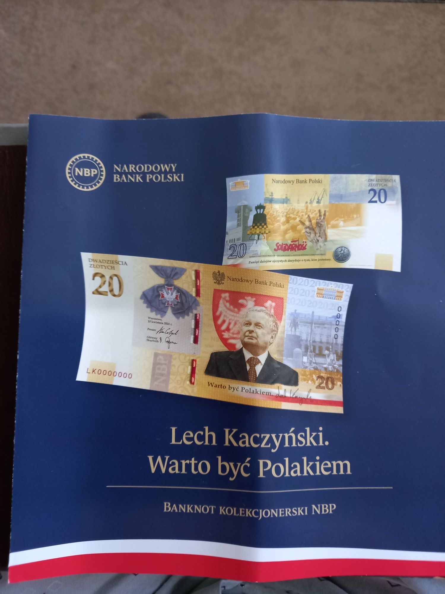 Sprzedam banknot kolekcjonerski Lech Kaczyński Warto Być Polakiem
