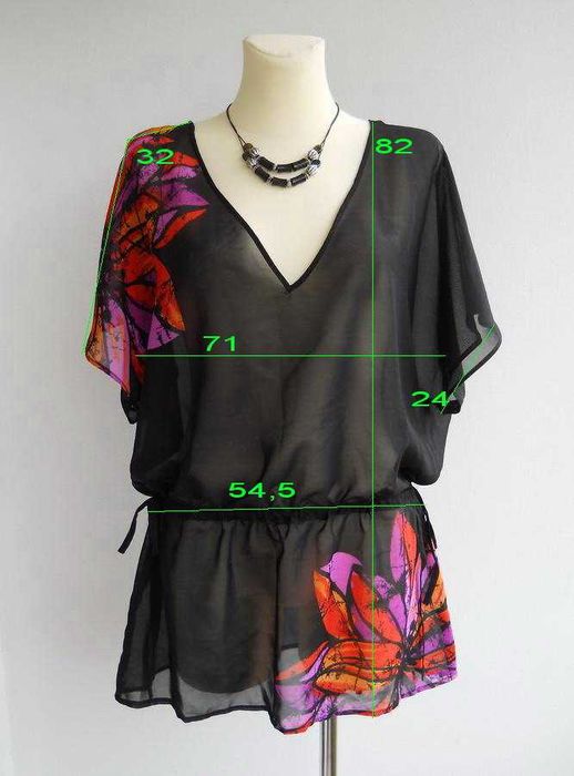 NEXT piękna indyjska cieniutka żorżetowa TUNIKA 42