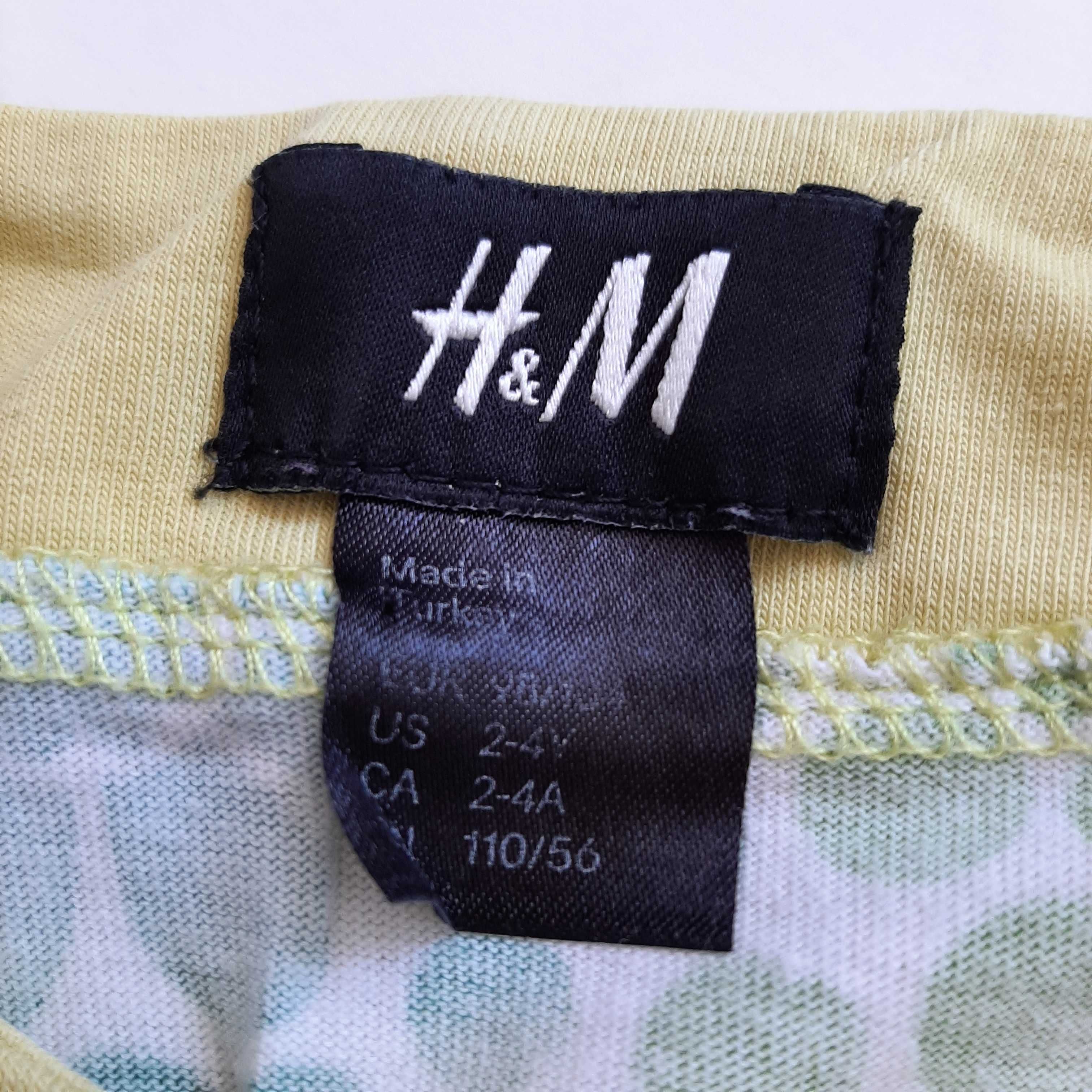 H&M sukienka jersey serca limonka 2-4 lata  98 104