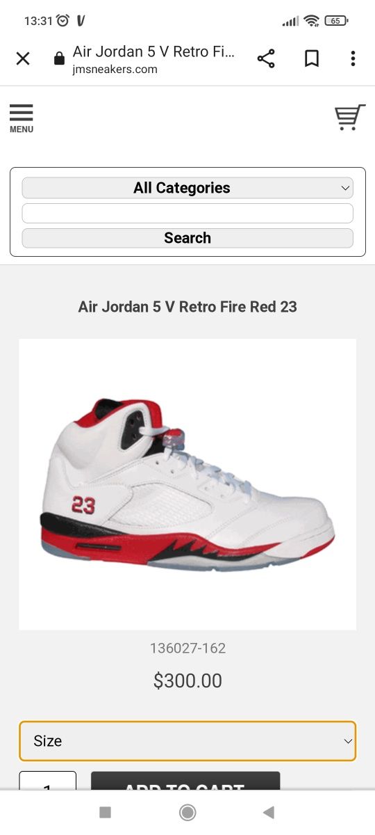 Jordan 5 Retro Fire red