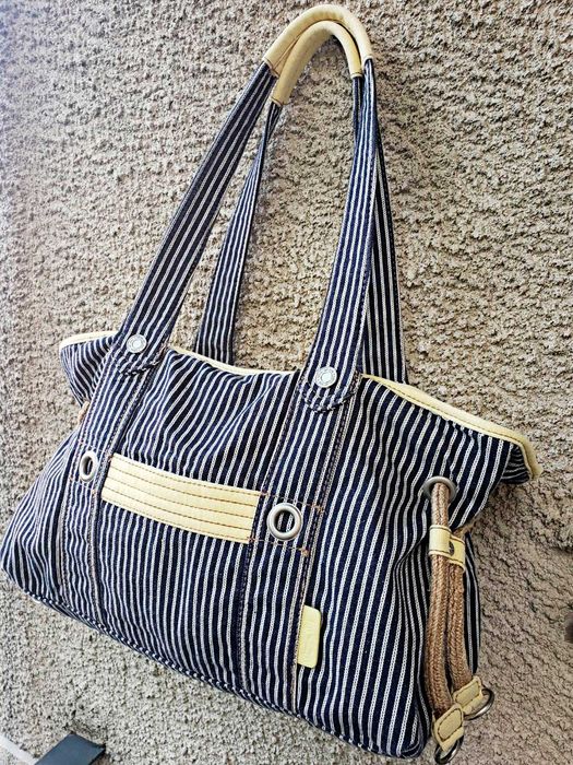 Сумка Levis 42x26x16 стильна торба вмістка смуги текстиль бавовна джут