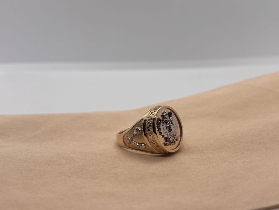 Złoty sygnet Bóg Honor Ojczyzna (585)