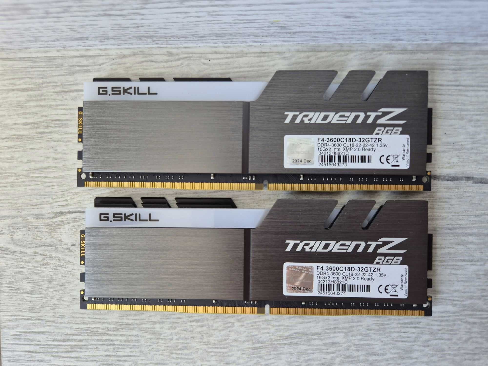 пам'ять DDR4 32GB Kit (2x16) 3600MHz G.Skill Trident Z RGB. Trade-in