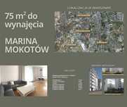 Słoneczne mieszkanie 75 m2 na wynajem Marina Mokotów, bezpośrednio