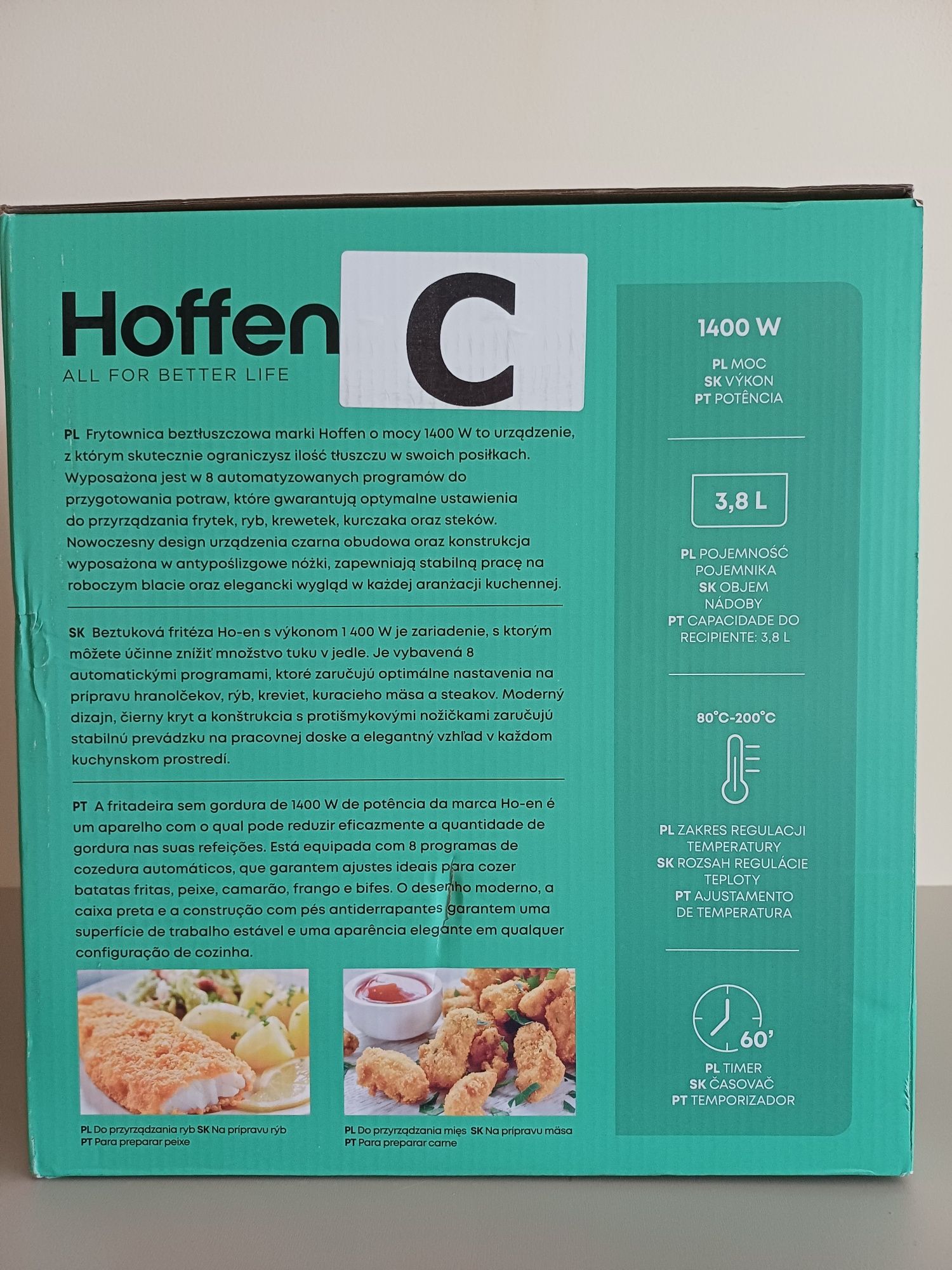 Nowa frytkownica beztłuszczowa HOFFEN, airfryer