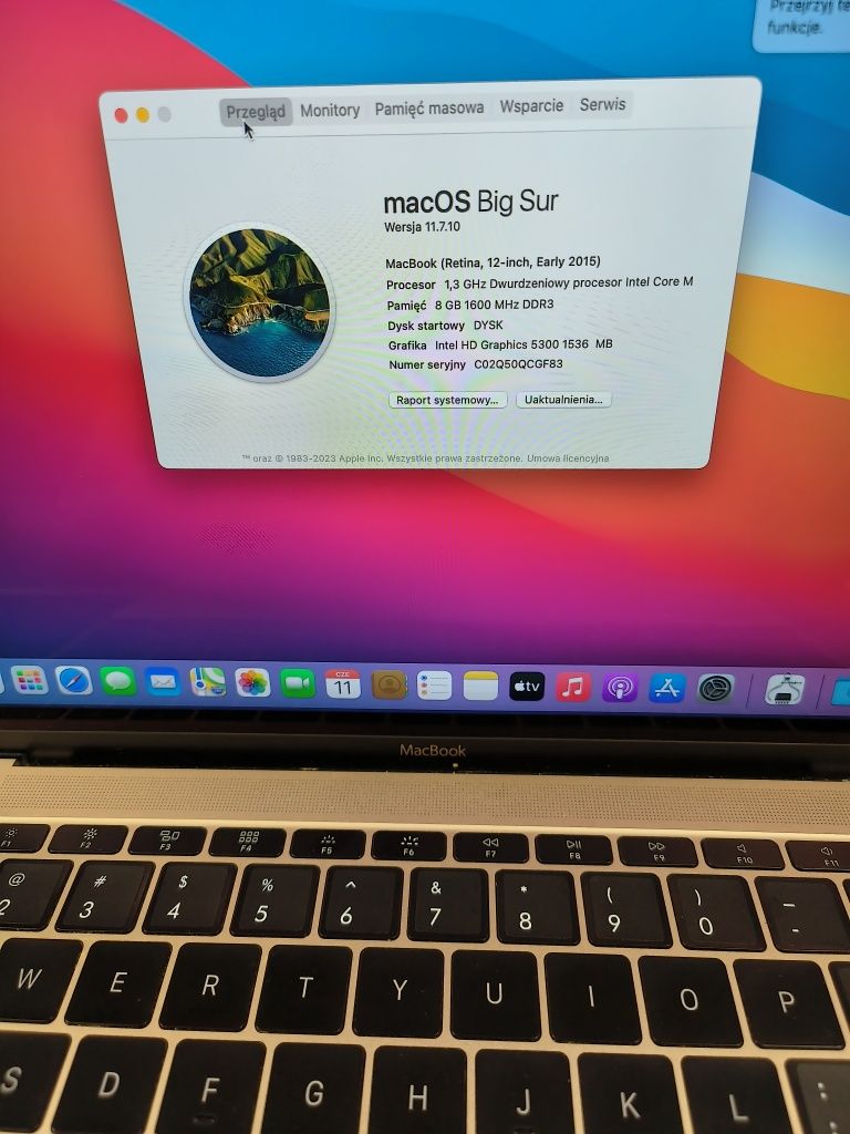 Laptop używany Apple UltraBook A1534 Złoty 8Gb 500 GB SSD 12 cali