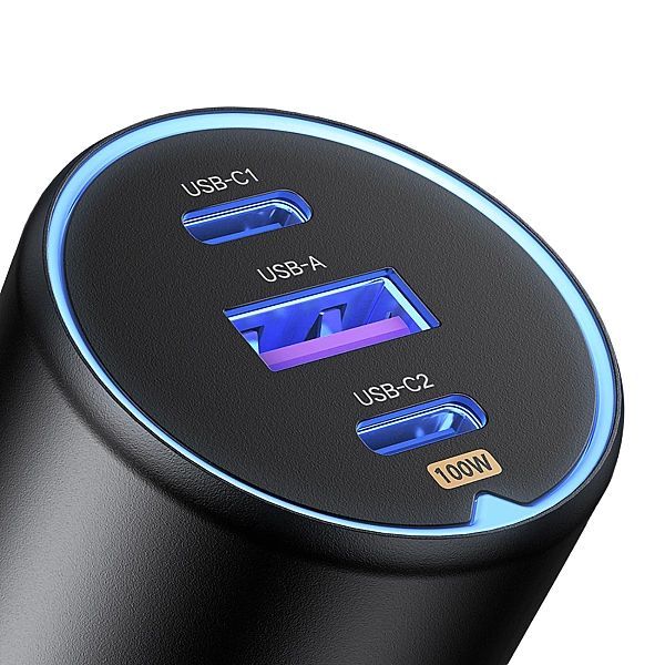 Ładowarka samochodowa Ugreen Cd293/2x Usb-c Pd i 1x Usb-a 130w - czarn