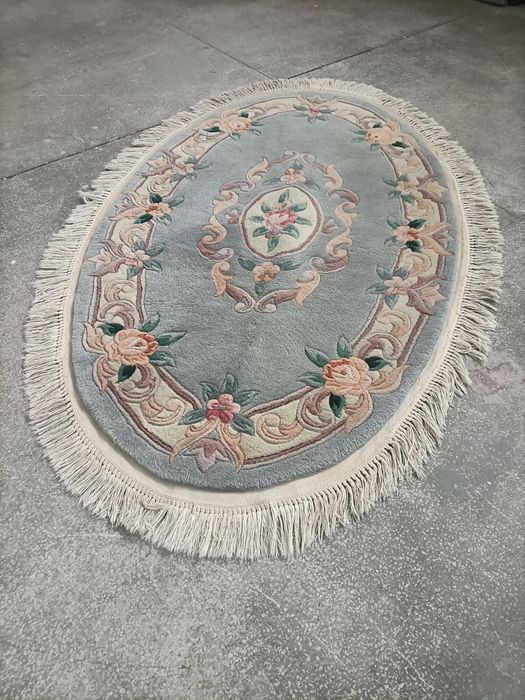 Piękny owalny dywan vintage z Anglii 100% wełna