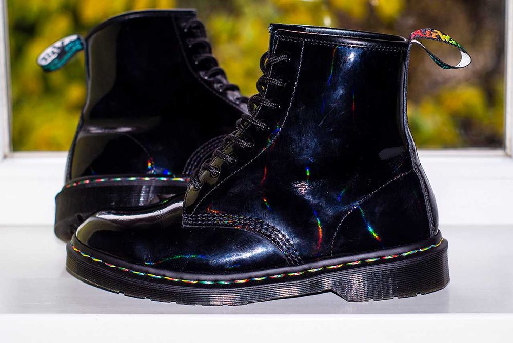Черевики Dr. Martens Rainbow Patent Lamper 1460 Ws Black 42 р оригінал