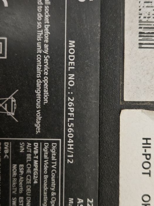 TV Philips 26PFL5604H/12 para peças