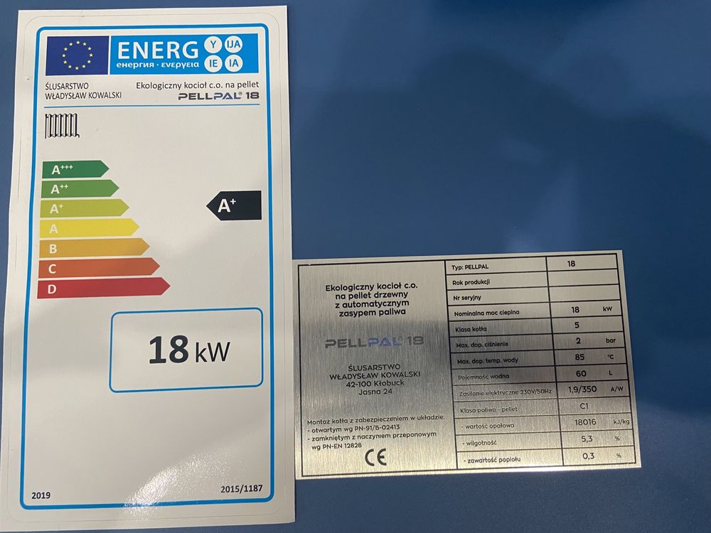 Kocioł Pellpal 18 kW 5 klasa ecodesign Pellet do 220 m2