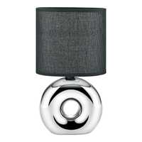 Lampa stołowa z abażurem srebrno-czarna 26 cm