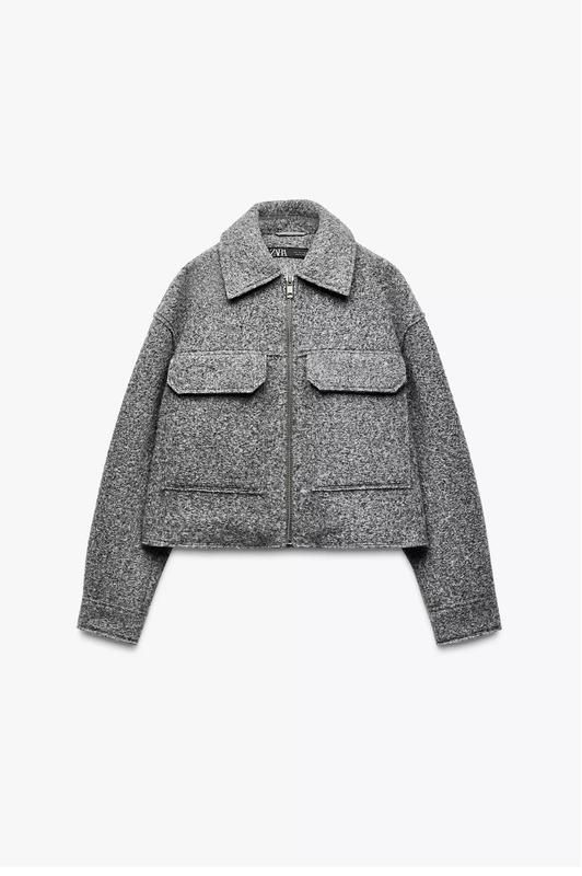 Укорочена куртка з букле zara бомбер