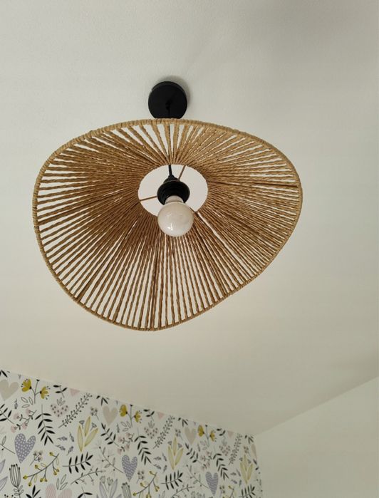 Lampa sufitowa Klosz pleciony WISZĄCA Abażur boho E27