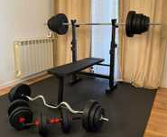 Zestaw Do Ćwiczeń 126kg Domowa Siłownia Ławeczka Atlas Sprzęt Siłowy