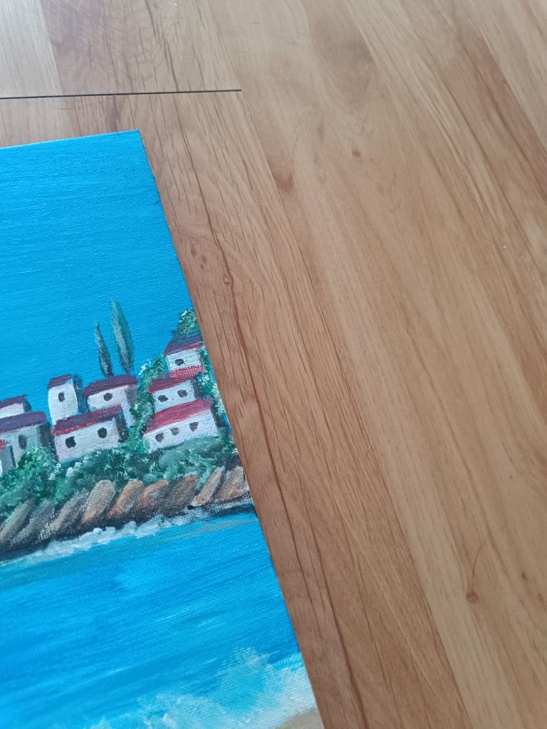 Obraz 30x40 łódka morze akryl