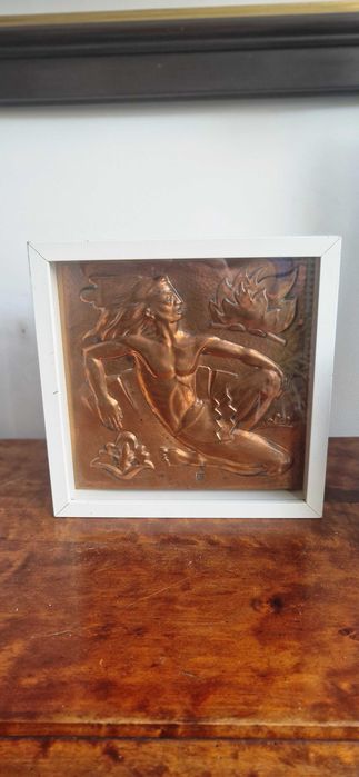 Obraz miedzioryt płaskorzeźba Maredsous Metiers d'art Belgia Picasso