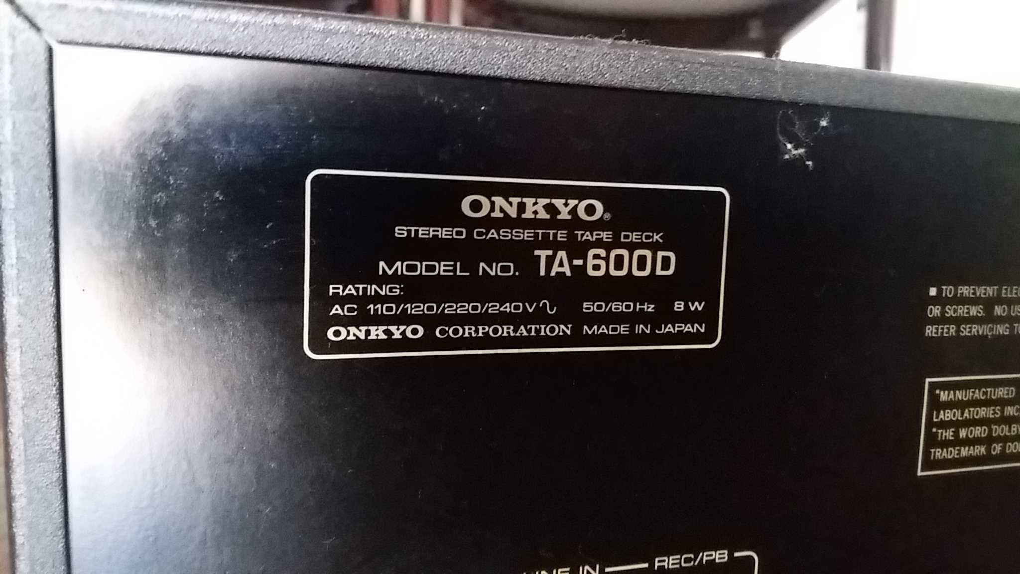 Onkyo TA-600D leitor de cassetes / K7 - limpo e revisto