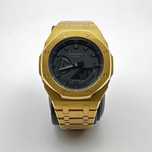 Spersonalizowany Casioak Żółte Złoto Casio G-SHOCK Czarna Tarcza