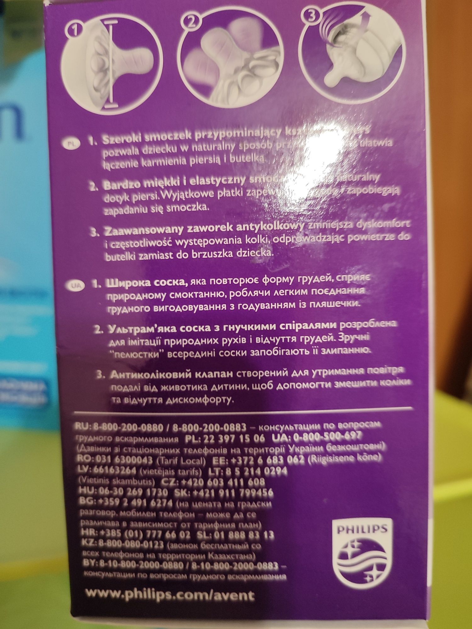 Набір пляшку для годування від народження Avent Natural 125 мл