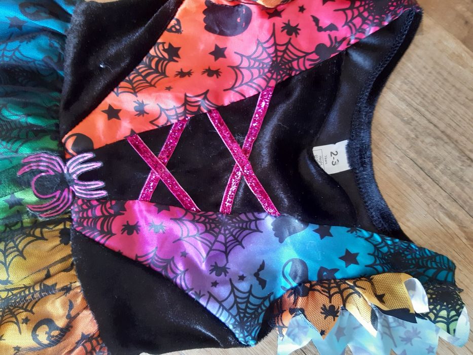 Przebranie Czarownica 92 98 sukienka czarna halloween 2/3