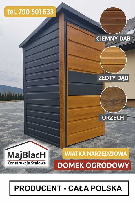 ZŁOTY DĄB / GRAFIT / TOALETA /WC na budowę - działkę/Garaż - Maj-Blach