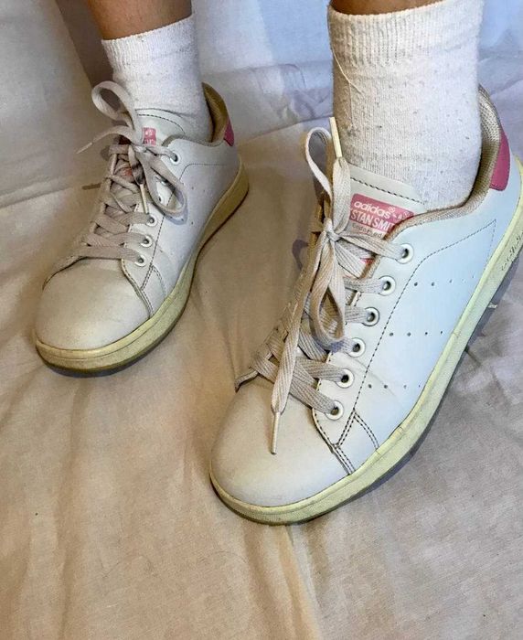 Кеды розово-белые adidas stan smith оригинал женские 38 размер