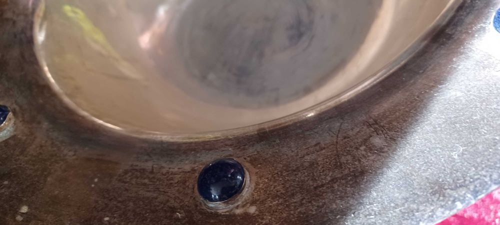 posrebrzane nie sygnowane zabytkowe 3 misy indyjskie za 150z opis