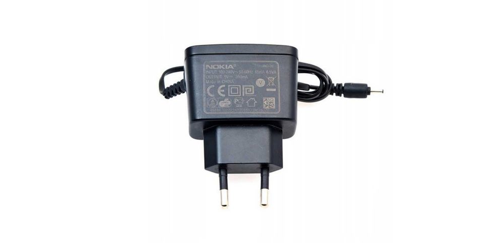 100% Oryginalna Ładowarka NOKIA AC-3E cienki wtyk 2mm