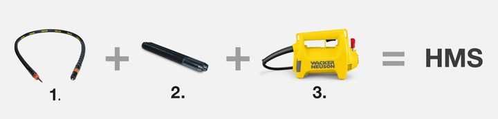 Wibrator do betonu Wacker Neuson HMS SET 425 (1800 W) + buława + wałek