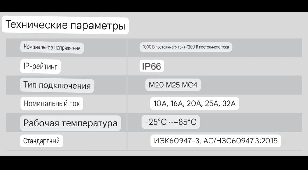 Фотогальваніческий двохполевий  сонячний ізоляційний перемикач