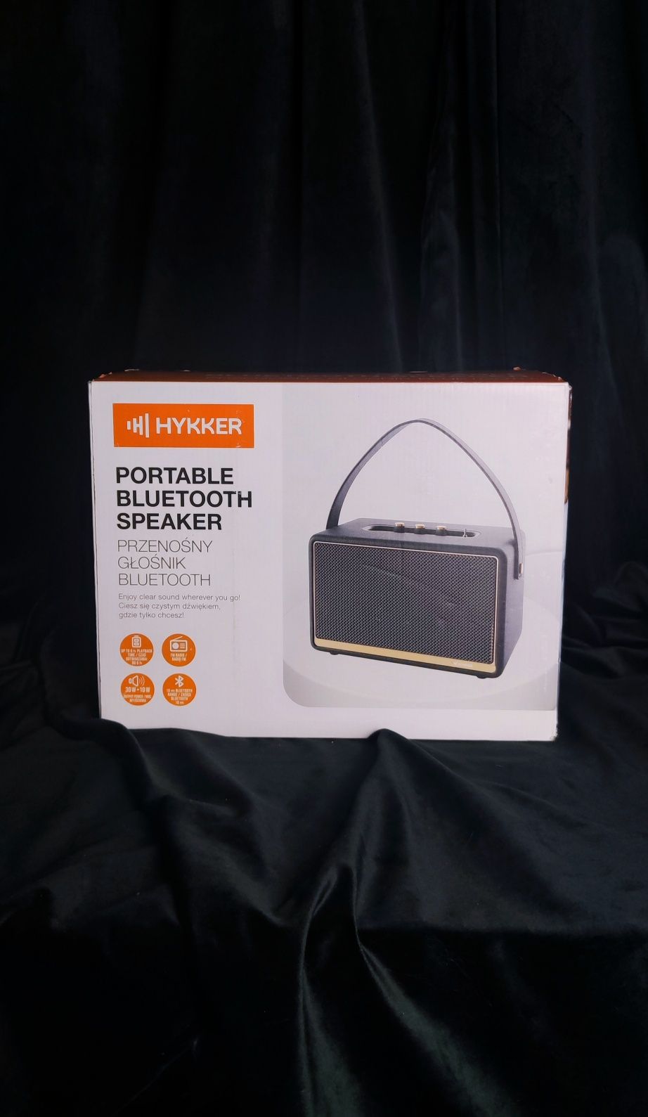 Duży Czarny Mobilny przenośny głośnik bluetooth portable radio vintage