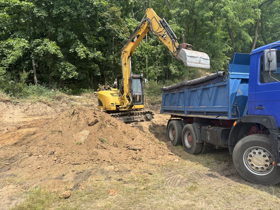 Koparka wywrotka wykopy brukarstwo  przyłącza roboty ziemne wyburzenia