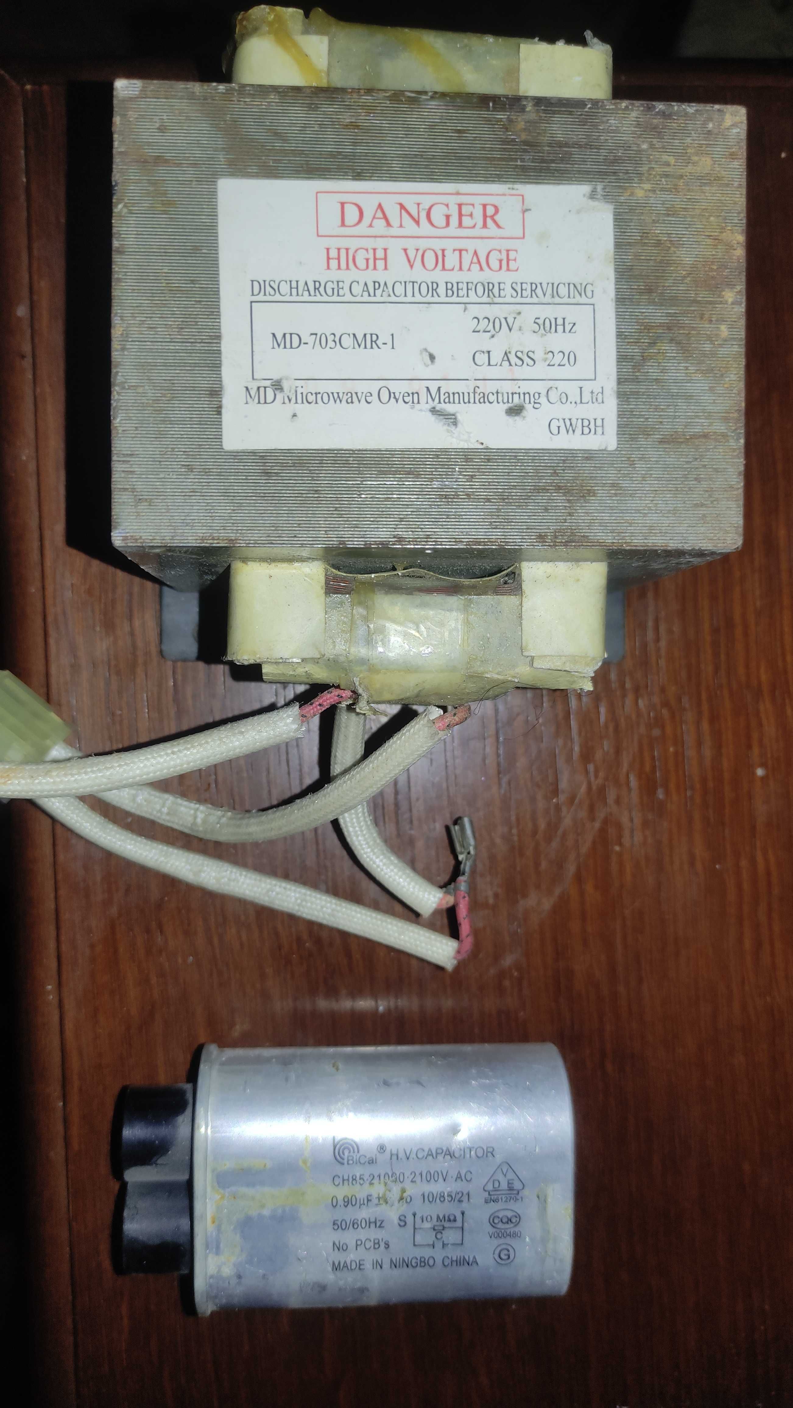 Transformator mikrofalówka+kondensator