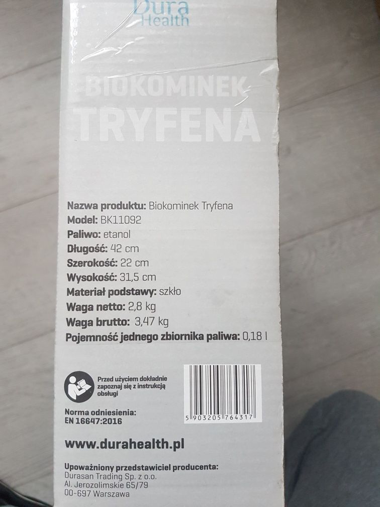 Biokominek Tryfena DuraHealth nowy